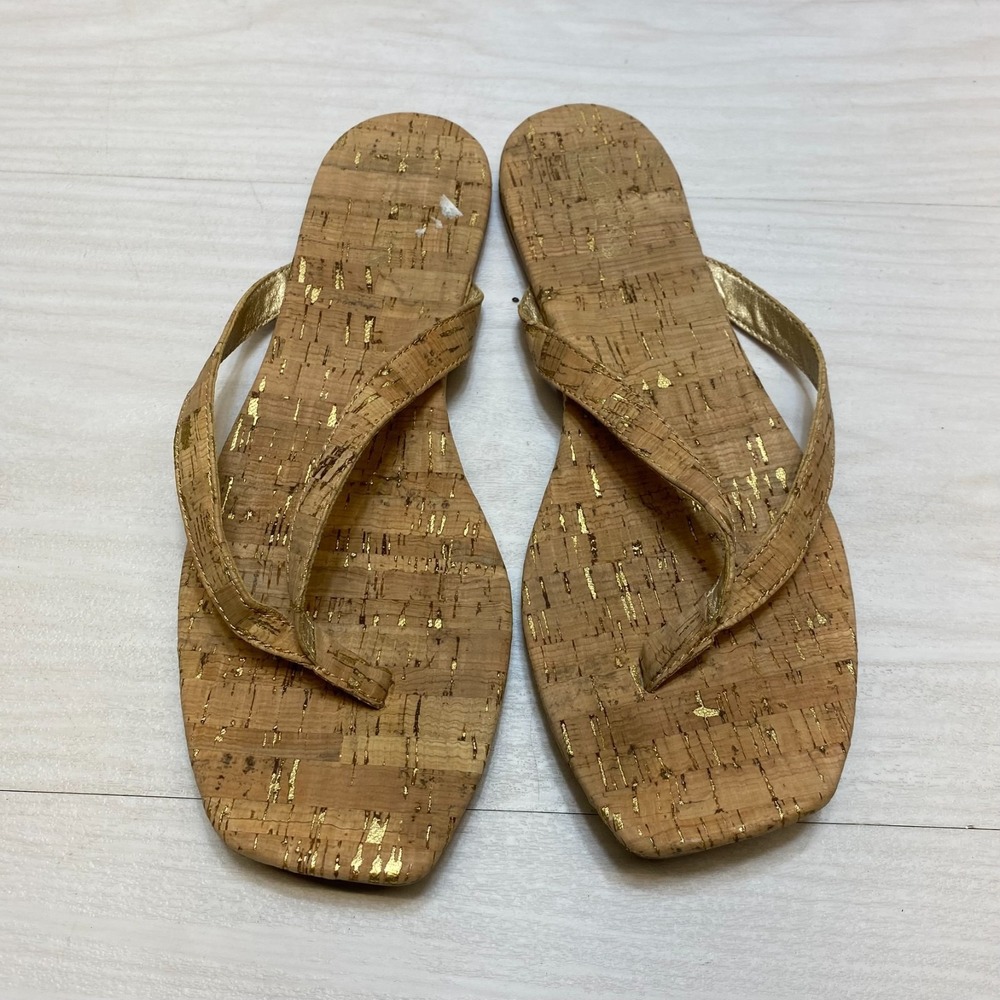 Korks Ease Winnie Flat Flip-flop Sandals Women Size 9M Metallic Gold Slip On